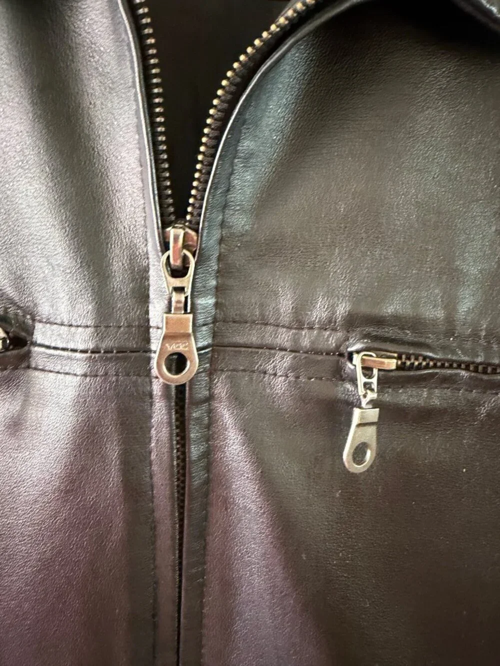 Weekend Mens Leather Moto Jacket Size M Black Zipper Front Minimalist Vintage